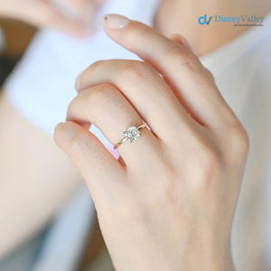 Cushion Moissanite Hidden Halo Engagement Ring