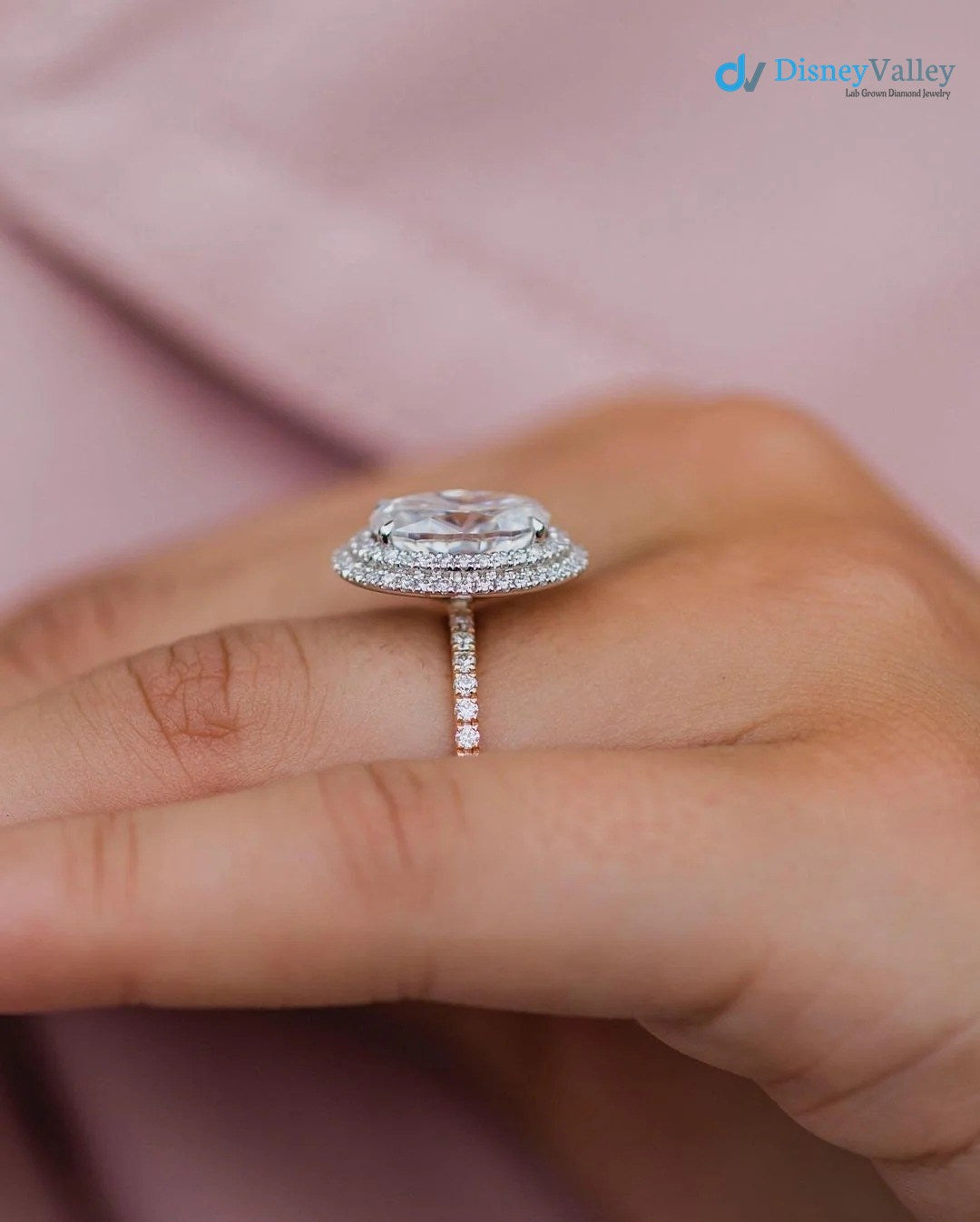 Radiant Solitaire Hidden Halo Moissanite Engagement Ring (Copy)