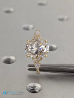 Unique 2.5ct Oval Lab Diamond Luxury 18K Yellow Gold Engagement Ring - DisneyValley