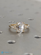 Unique 2.5ct Oval Lab Diamond Luxury 18K Yellow Gold Engagement Ring - DisneyValley