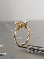 Unique 2.5ct Oval Lab Diamond Luxury 18K Yellow Gold Engagement Ring - DisneyValley