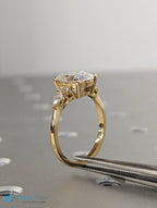 Unique 2.5ct Oval Lab Diamond Luxury 18K Yellow Gold Engagement Ring - DisneyValley