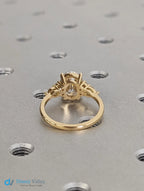 Unique 2.5ct Oval Lab Diamond Luxury 18K Yellow Gold Engagement Ring - DisneyValley