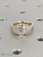 Unique 2.5ct Oval Lab Diamond Luxury 18K Yellow Gold Engagement Ring - DisneyValley