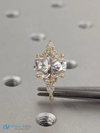 Unique 2.5ct Oval Lab Diamond Luxury 18K Yellow Gold Engagement Ring - DisneyValley
