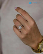 3 CT Oval Cut certified lab grown Engagement Ring Trilogy Wedding Ring - DisneyValley
