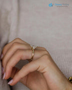 3 CT Oval Cut certified lab grown Engagement Ring Trilogy Wedding Ring - DisneyValley