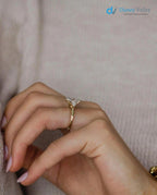 3 CT Oval Cut certified lab grown Engagement Ring Trilogy Wedding Ring - DisneyValley