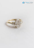 3 CT Oval Cut certified lab grown Engagement Ring Trilogy Wedding Ring - DisneyValley