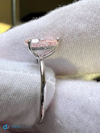 Certified 2CT Pear Fancy Intense Pink Lab Grown Diamond Hidden Halo Engagement Ring - DisneyValley