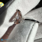 Certified 2CT Pear Fancy Intense Pink Lab Grown Diamond Hidden Halo Engagement Ring - DisneyValley
