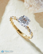 Round Brilliant Cut 1.50ct Lab-Grown Diamond Twisted Engagement Ring - DisneyValley