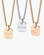 INITIAL DOG TAG Gold Pendant with 0.10ct Diamonds