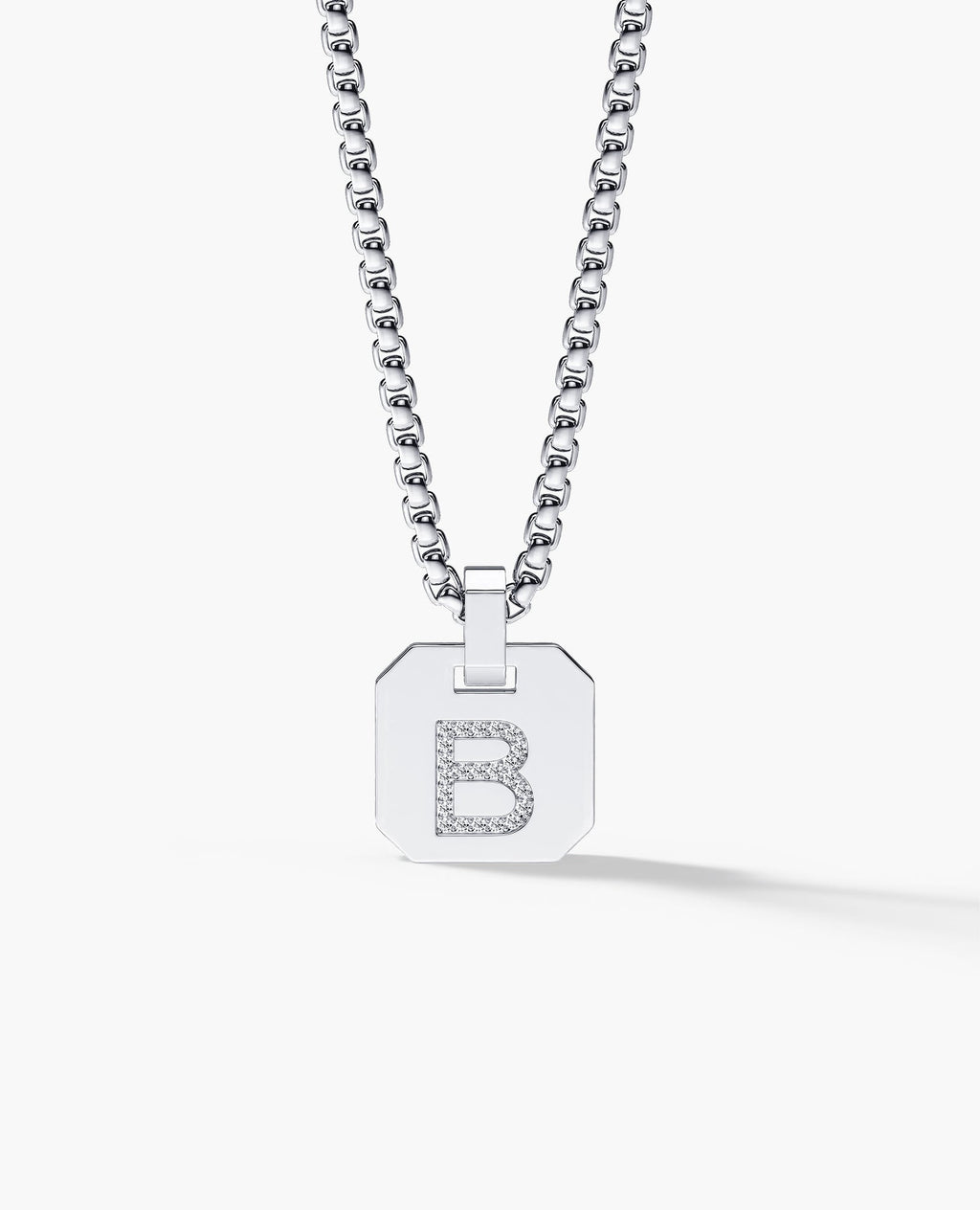 INITIAL DOG TAG Gold Pendant with 0.10ct Diamonds