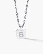 INITIAL DOG TAG Gold Pendant with 0.10ct Diamonds