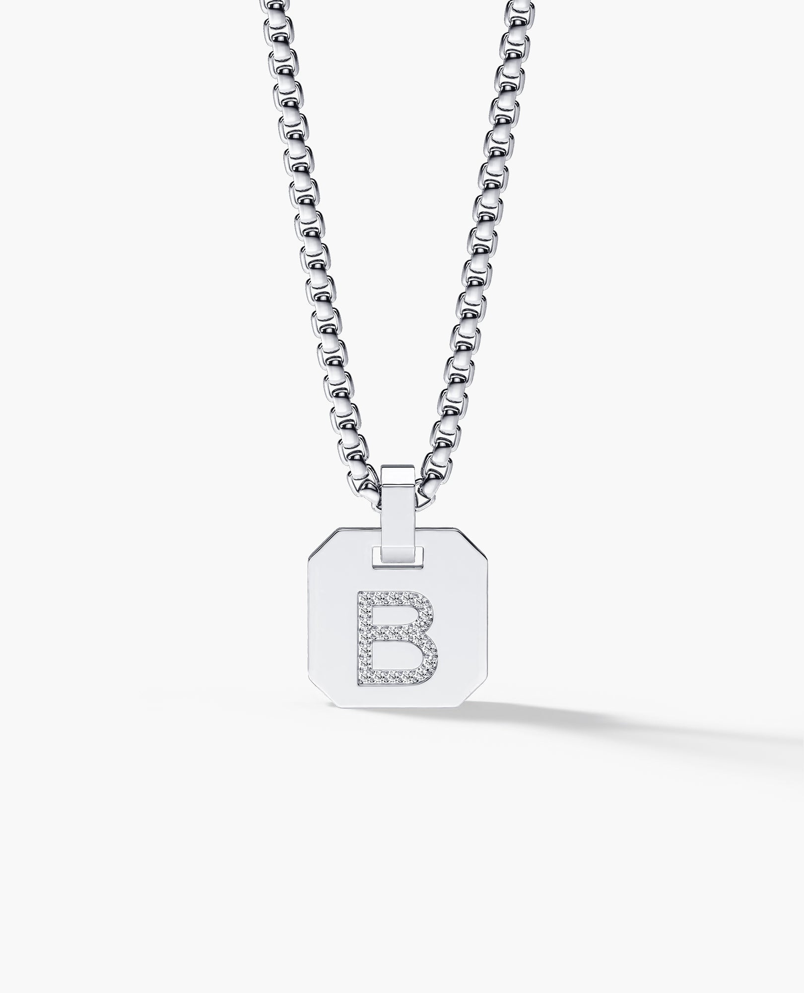 INITIAL DOG TAG Gold Pendant with 0.10ct Diamonds