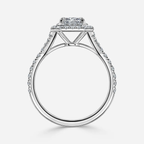 1.50 CT Radiant Cut Moissanite Halo & Pave Style Engagement Ring