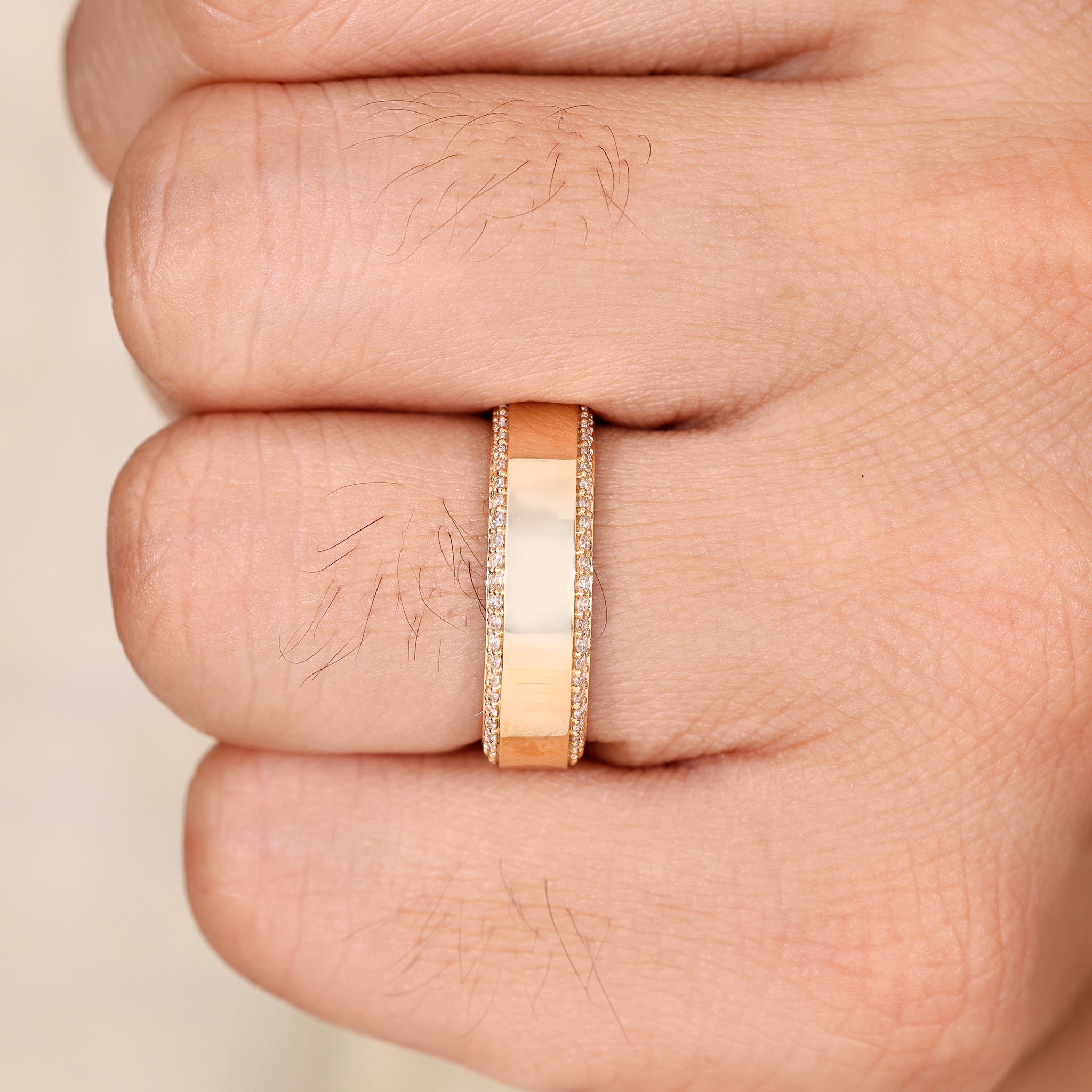 Men's Wedding Band in Round Cut Double Side Eternity style