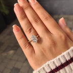 Nature Inspired Dutch Marquise Engagement Ring in Sunflower Design