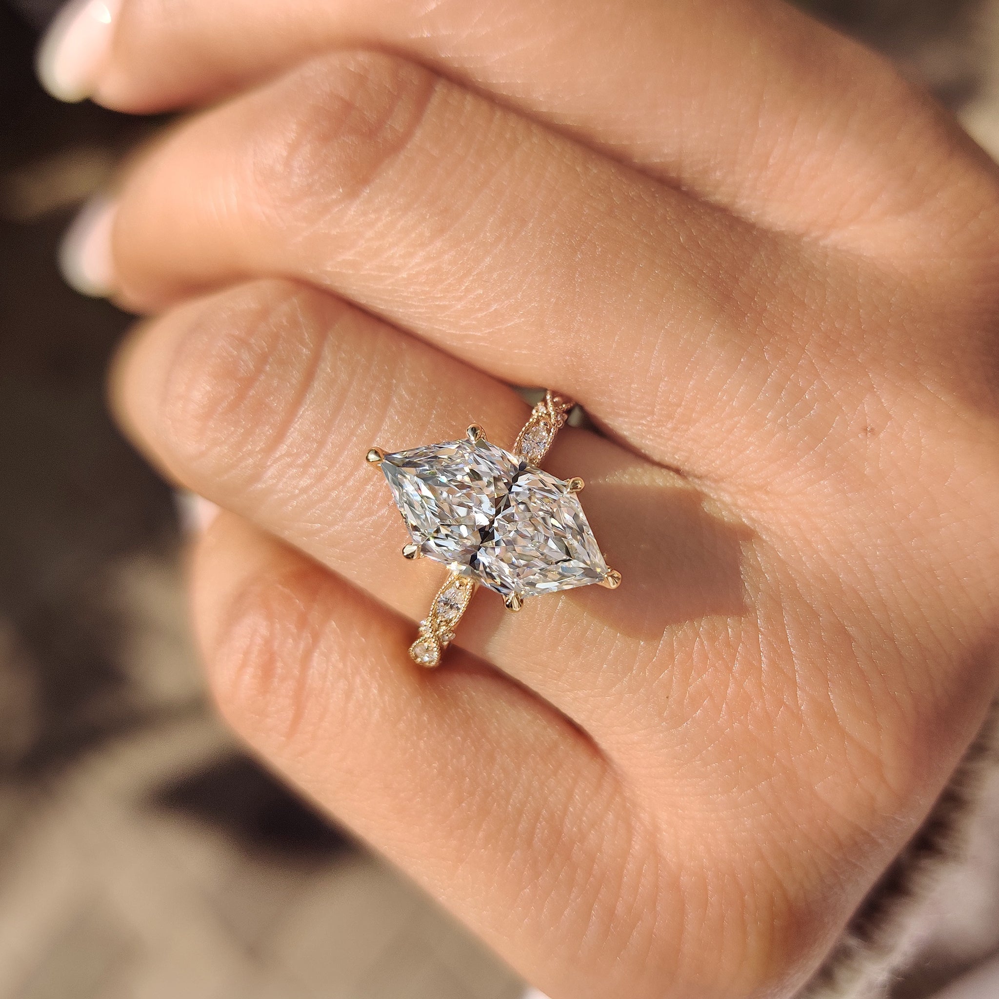 Vintage Style Dutch Marquise Ring with Milgrain Detailing