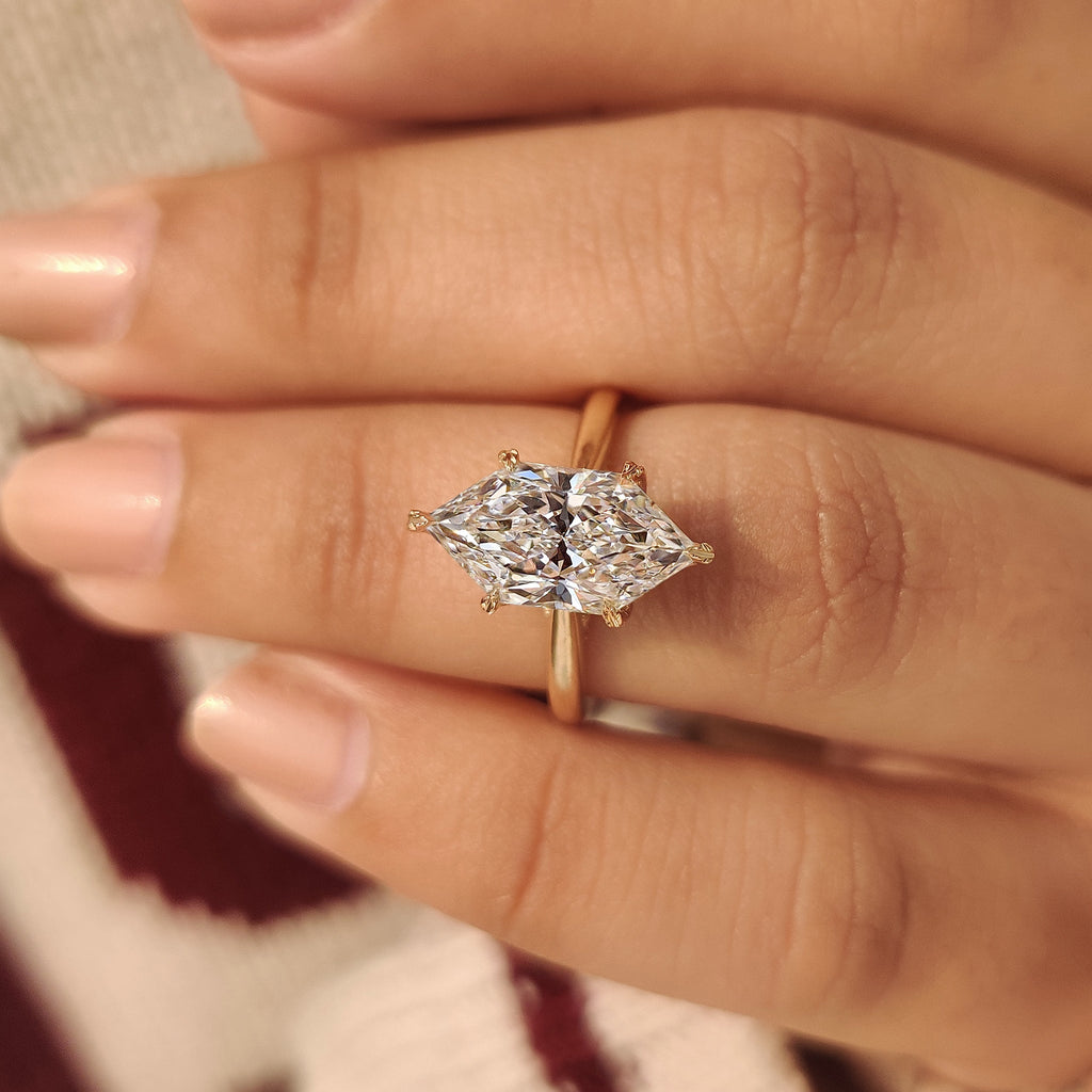 Dutch Marquise Engagement Ring with Hidden Filigree Detailing