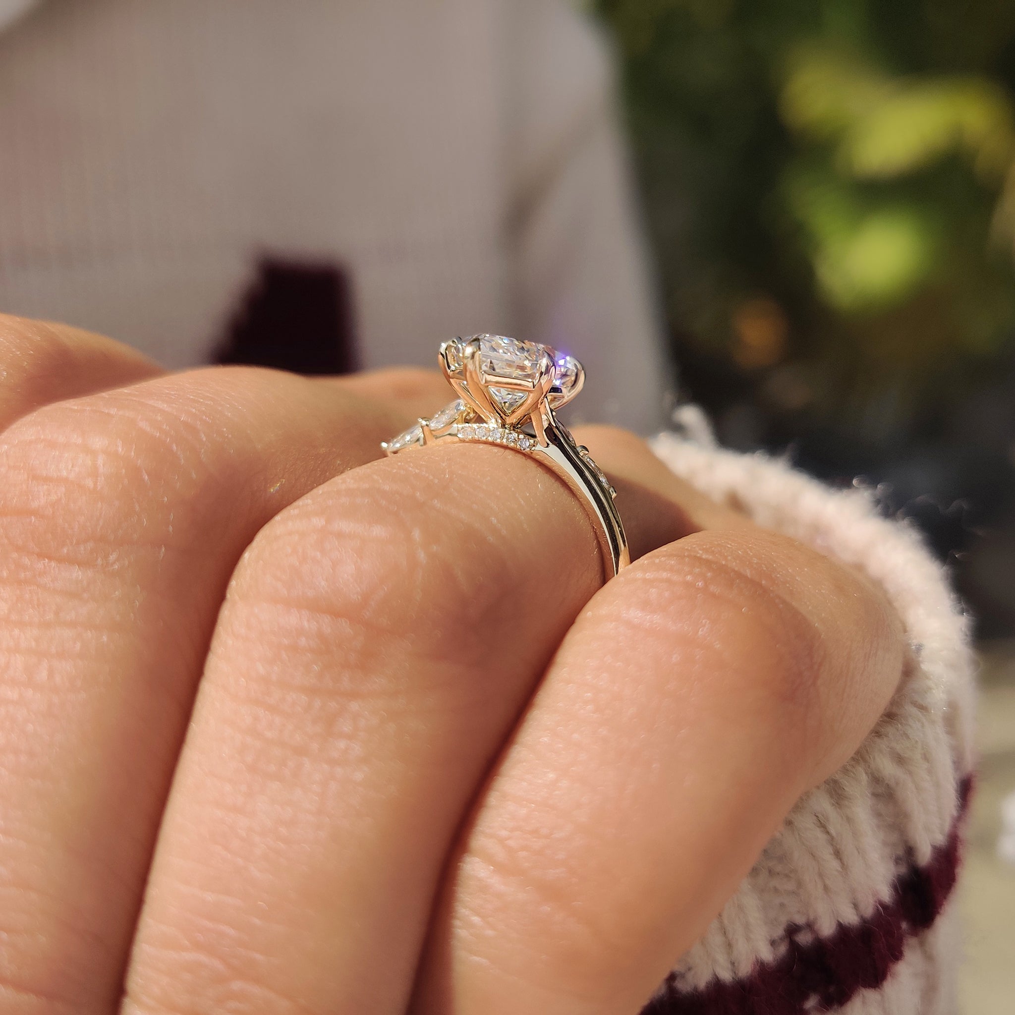 Dutch Marquise Cut Ring with Marquise Side Stones