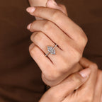 Dutch Marquise Engagement Ring With Distance Pave Prong Style
