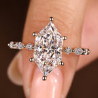 Dutch Marquise Engagement Ring With Distance Pave Prong Style