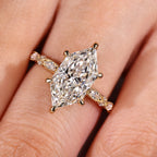Dutch Marquise Vintage Inspired Engagement Ring with Pave