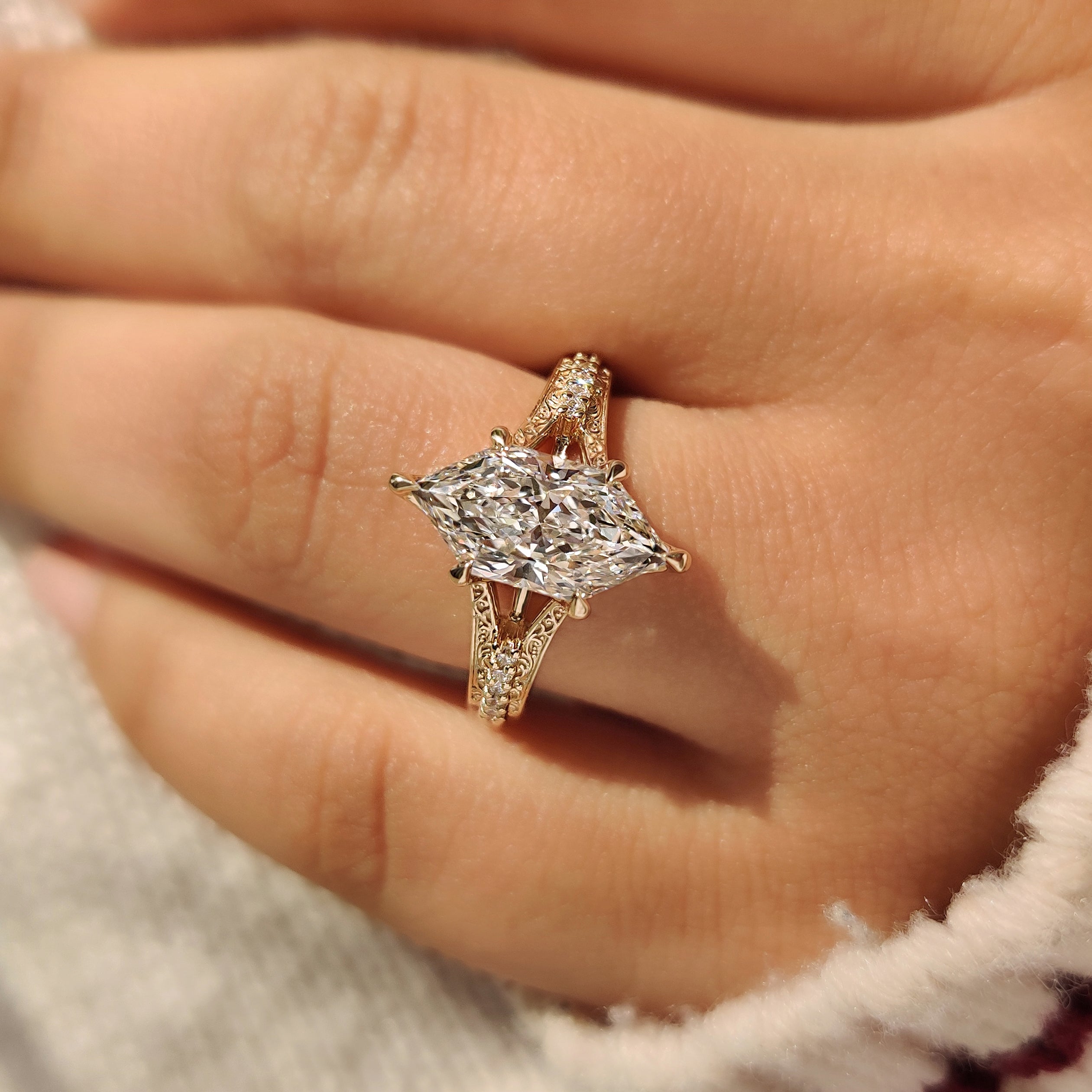 Art Deco Dutch Marquise Engagement Ring in Vintage Style Secondary image