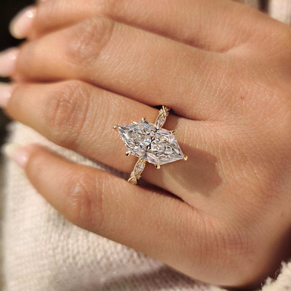 Vintage Style Dutch Marquise Ring with Milgrain Detailing