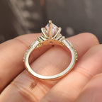 Dutch Marquise Ring with Kite and Round Side Stones