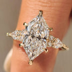 Dutch Marquise Ring with Kite and Round Side Stones