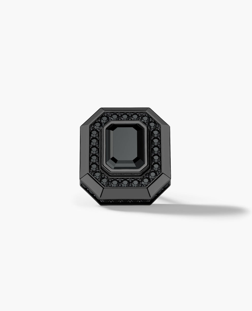 HALO EverBlak Gold Emerald Cut Single Stud Earring with 0.55ct - 1.40ct Black Diamonds