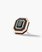 HALO Gold Emerald Cut Single Stud Earring with 0.55ct - 1.40ct Black Diamonds