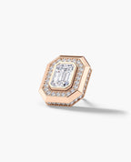 HALO Gold Emerald Cut Single Stud Earring with 0.55ct - 1.40ct Diamonds