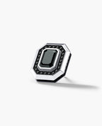 HALO Gold Emerald Cut Single Stud Earring with 0.55ct - 1.40ct Black Diamonds
