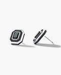 HALO Gold Emerald Cut Single Stud Earring with 0.55ct - 1.40ct Black Diamonds