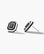 HALO Gold Emerald Cut Single Stud Earring with 0.55ct - 1.40ct Black Diamonds