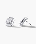 HALO Gold Emerald Cut Single Stud Earring with 0.55ct - 1.40ct Diamonds