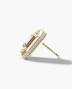 HALO Gold Emerald Cut Single Stud Earring with 0.55ct - 1.40ct Diamonds