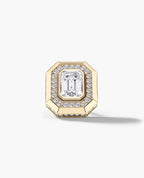 HALO Gold Emerald Cut Single Stud Earring with 0.55ct - 1.40ct Diamonds