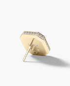 HALO Gold Emerald Cut Single Stud Earring with 0.55ct - 1.40ct Diamonds
