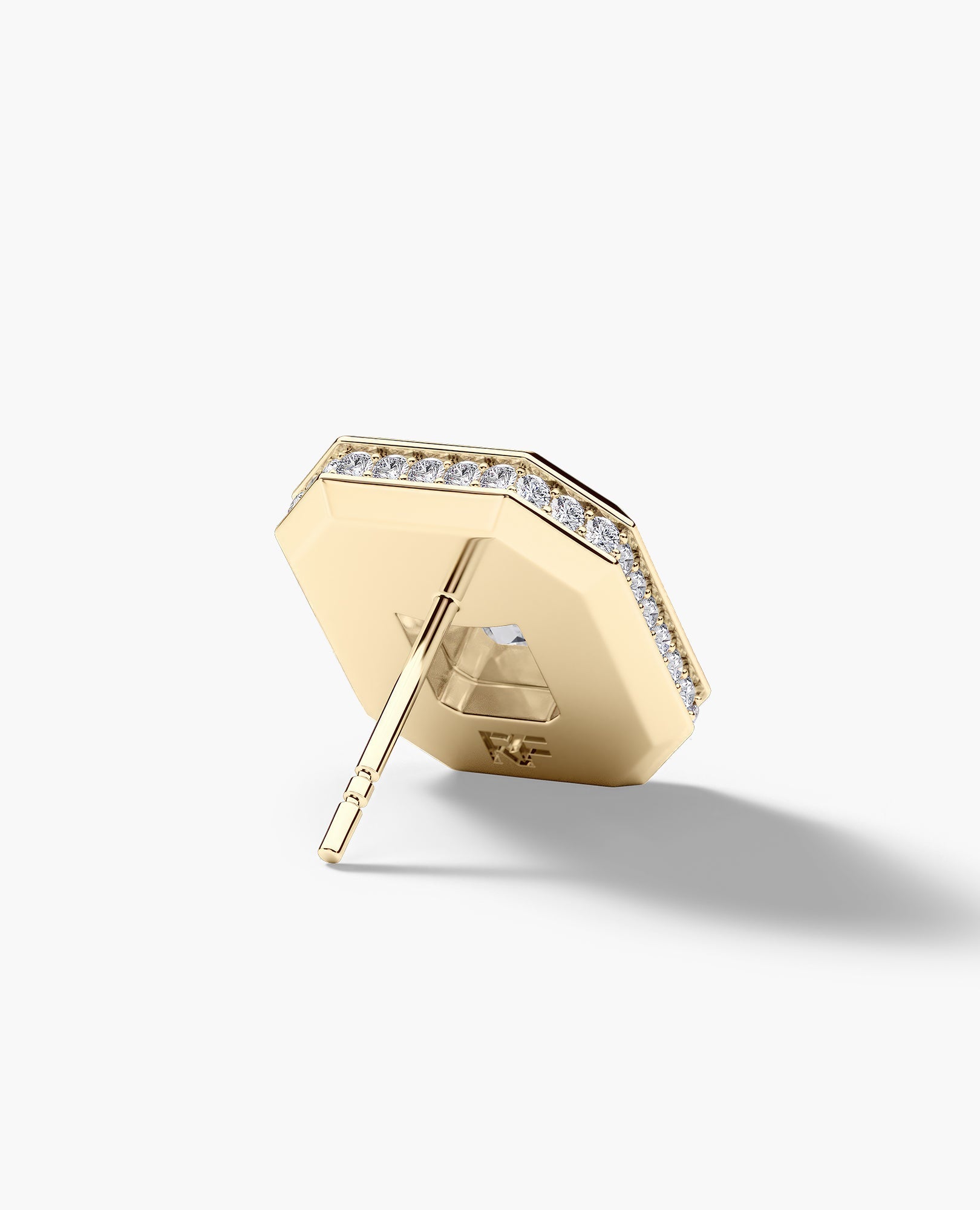 HALO Gold Emerald Cut Single Stud Earring with 0.55ct - 1.40ct Diamonds