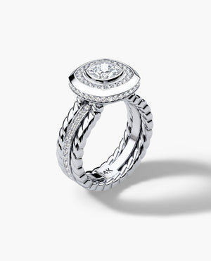 ROPES Cushion Cut Diamond Gold Engagement Ring