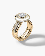 ROPES Cushion Cut Diamond Gold Engagement Ring