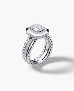 ROPES Emerald Cut Diamond Gold Engagement Ring