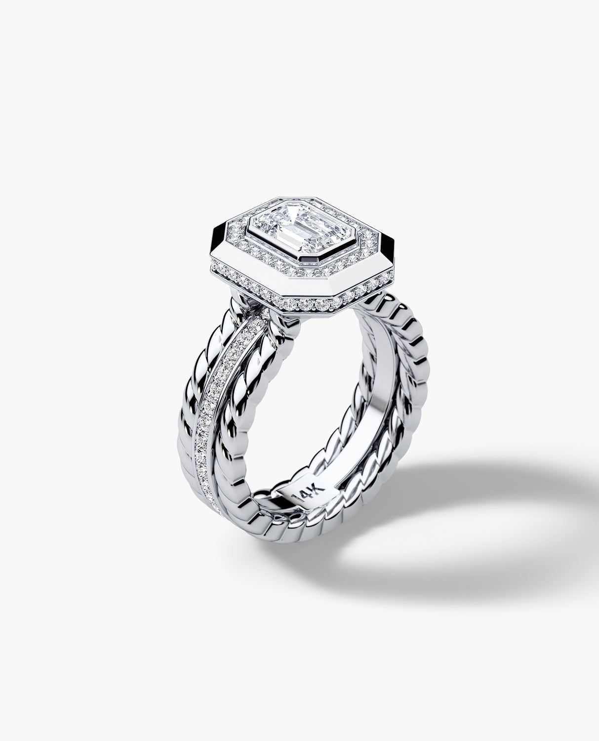 ROPES Emerald Cut Diamond Gold Engagement Ring