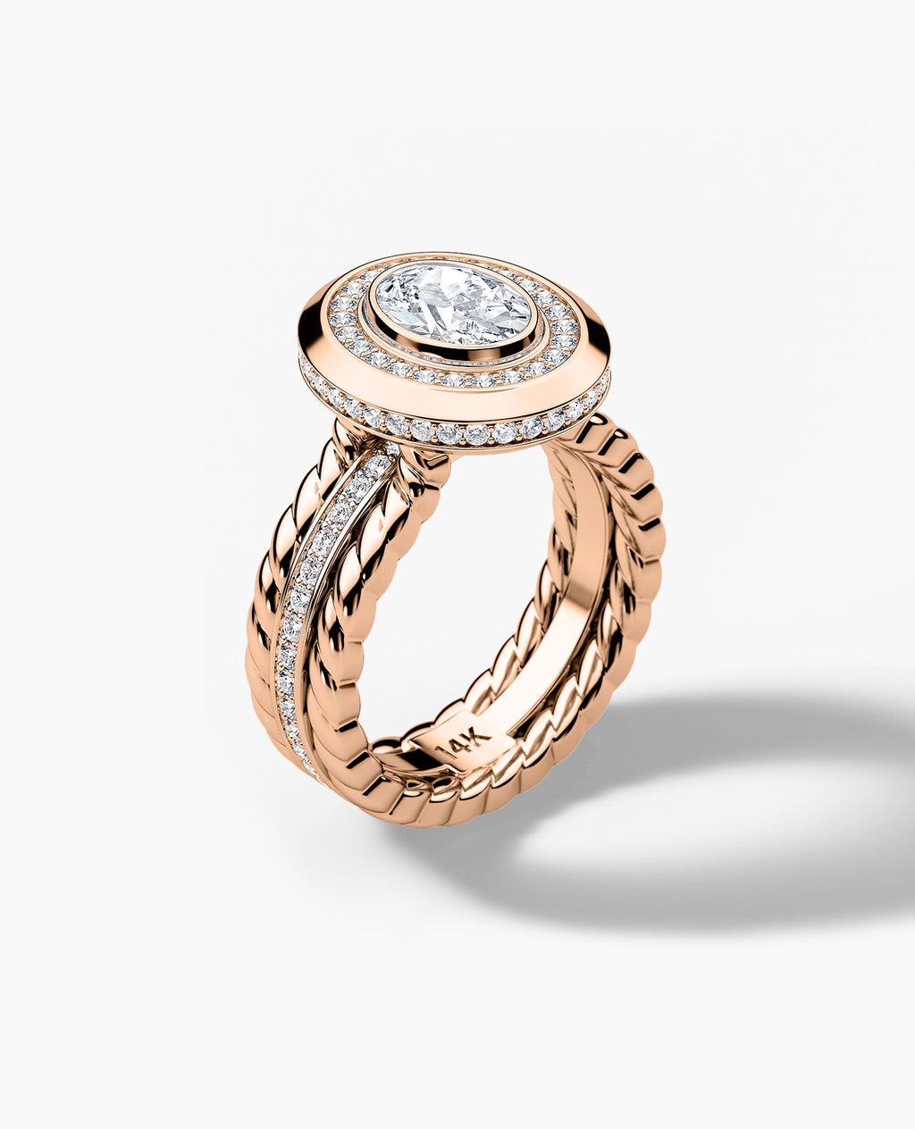 ROPES Oval Cut Diamond Gold Engagement Ring