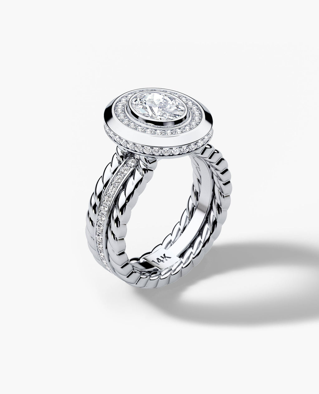 ROPES Oval Cut Diamond Gold Engagement Ring